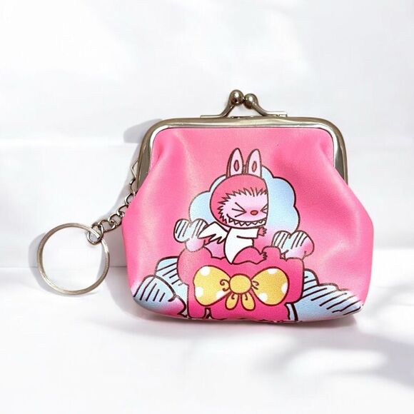 🤯5/$20🤯 Pink Labubu Coin Purse Keychain FLASH SALE - Picture 1 of 2